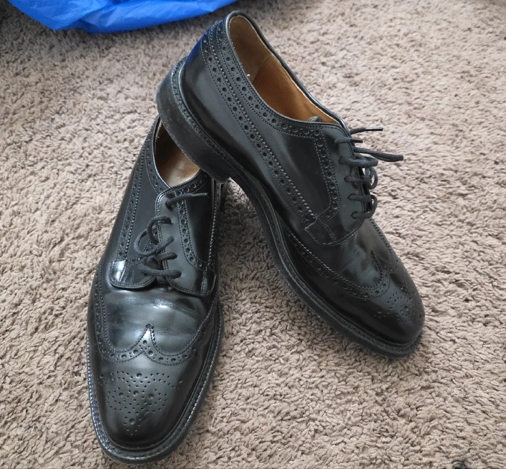 Church's Black Leather Brogue Derby Shoes  10US UK 90
